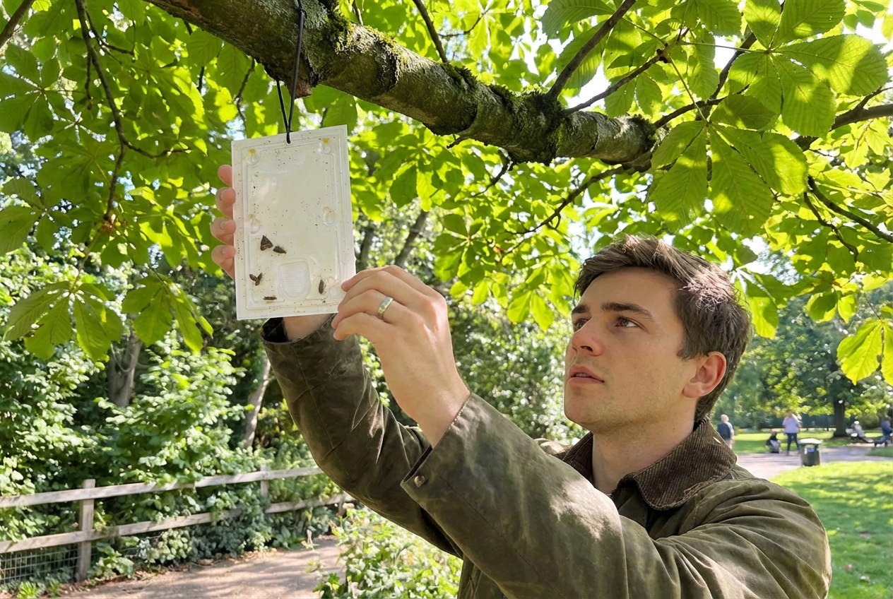 Kastanienminiermotte mit Pheromonfalle bekämpfen