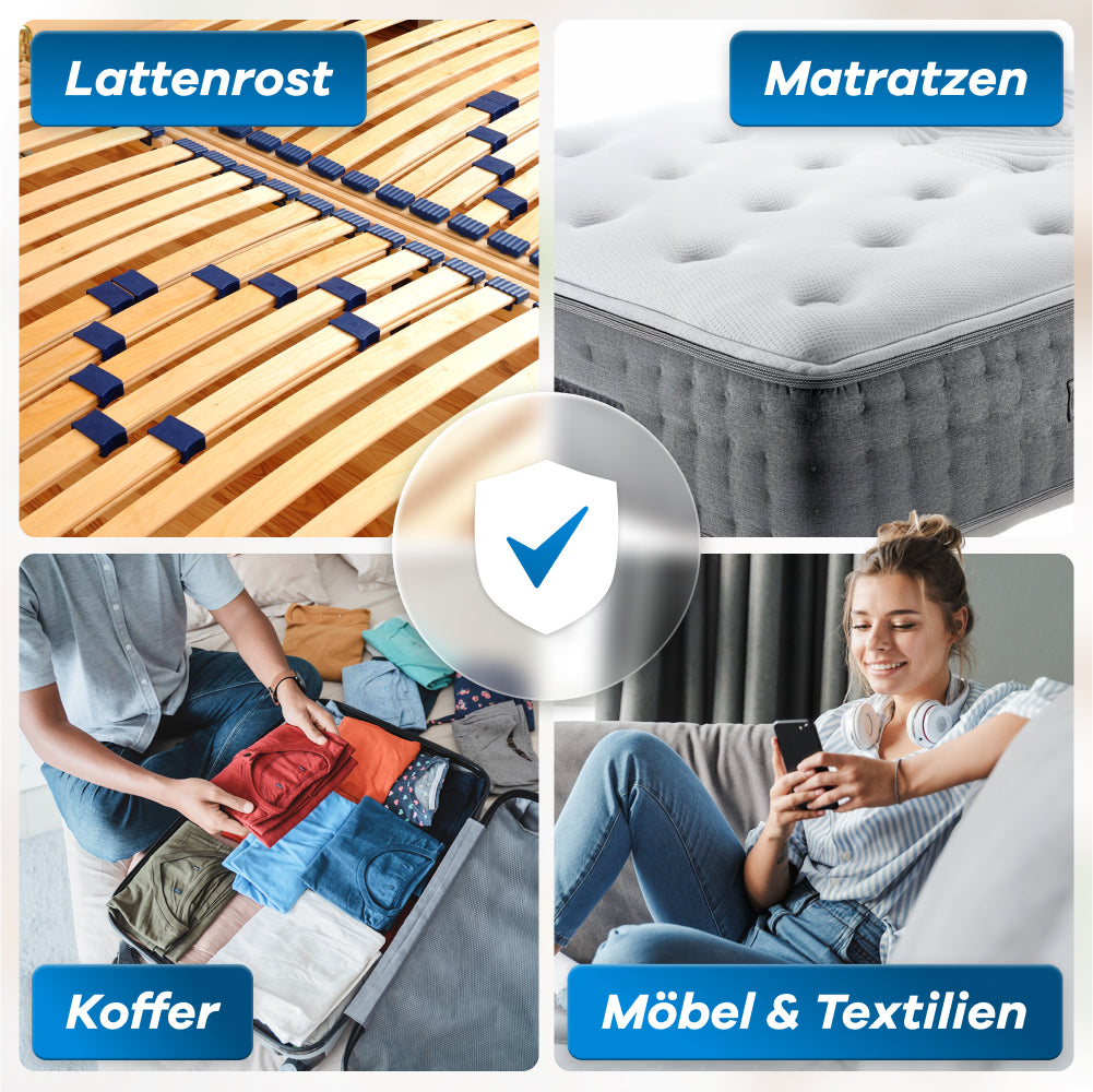 Schutz an Lattenrost, Matratzen, Koffer, Möbel&Textilien