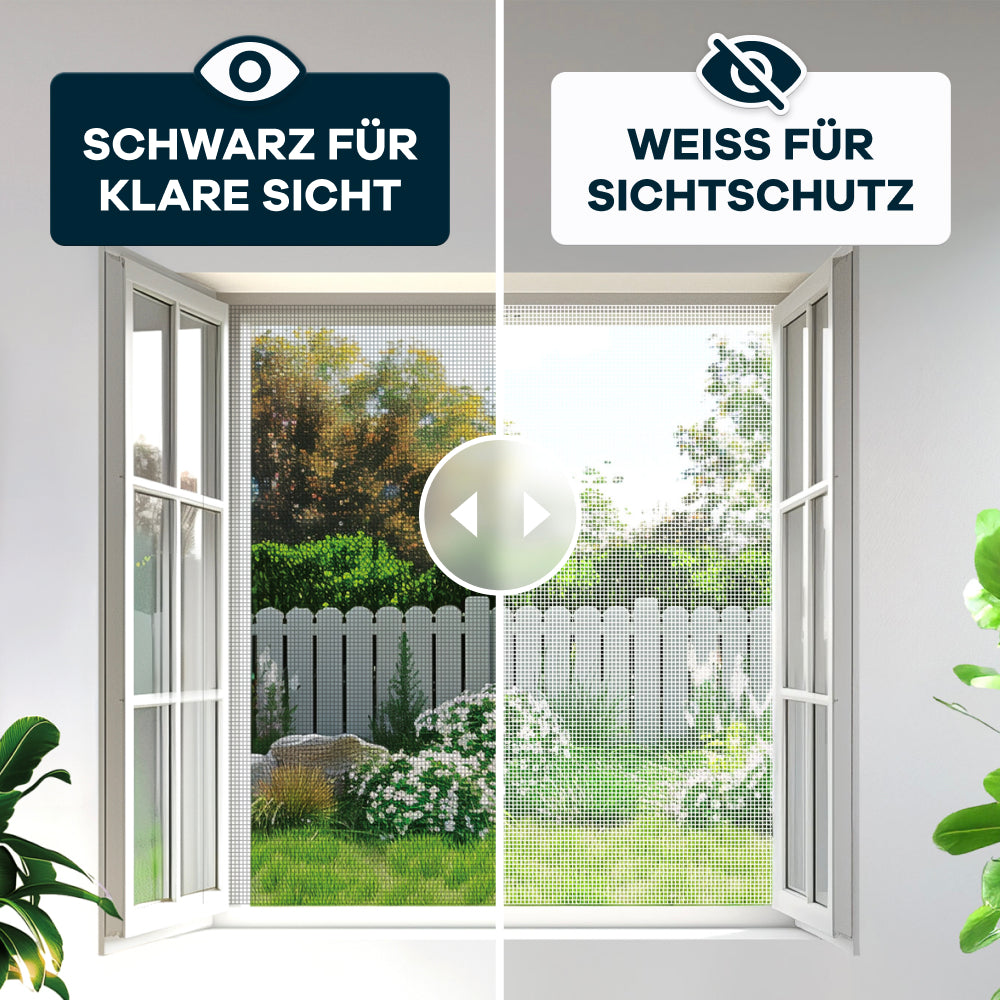 Schwarzes Gitter für klare Sicht, Weißes Gitter für Sichtschutz