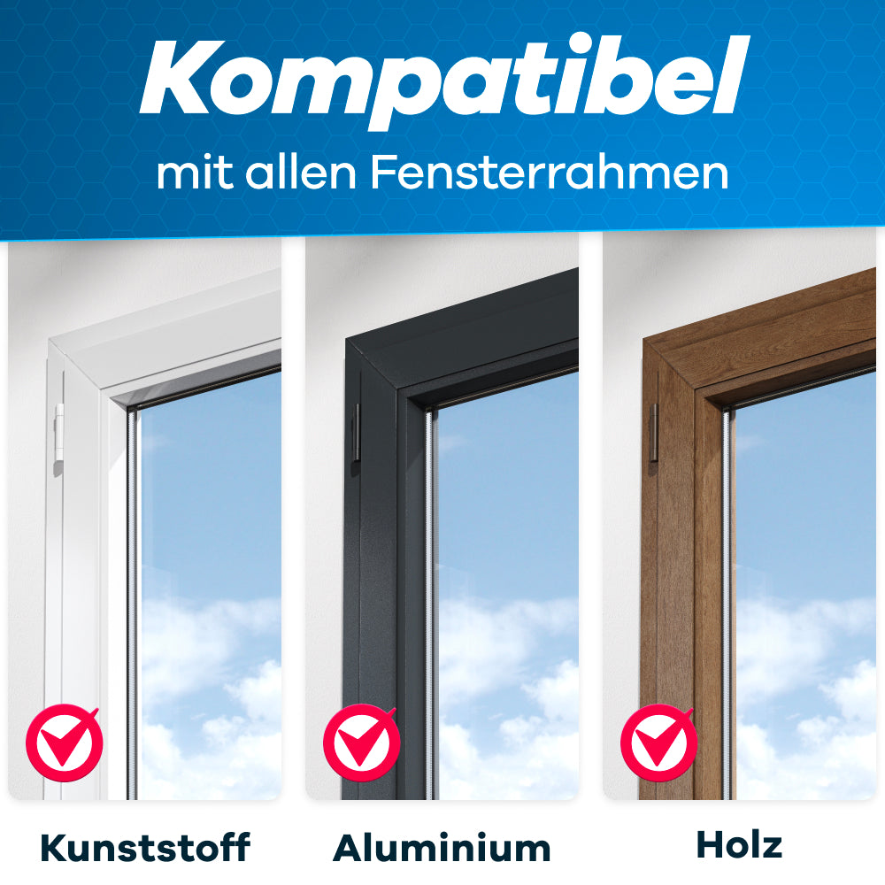 Fensterrahmen aus Kunststoff, Aluminium, Holz