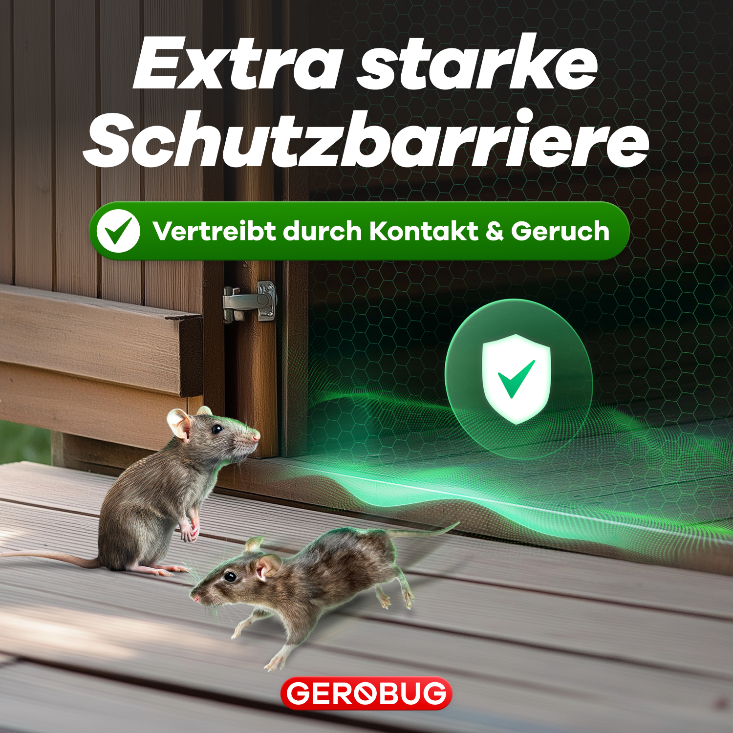 Mäuse werden durch Schutzbarriere abgehalten und laufen weg