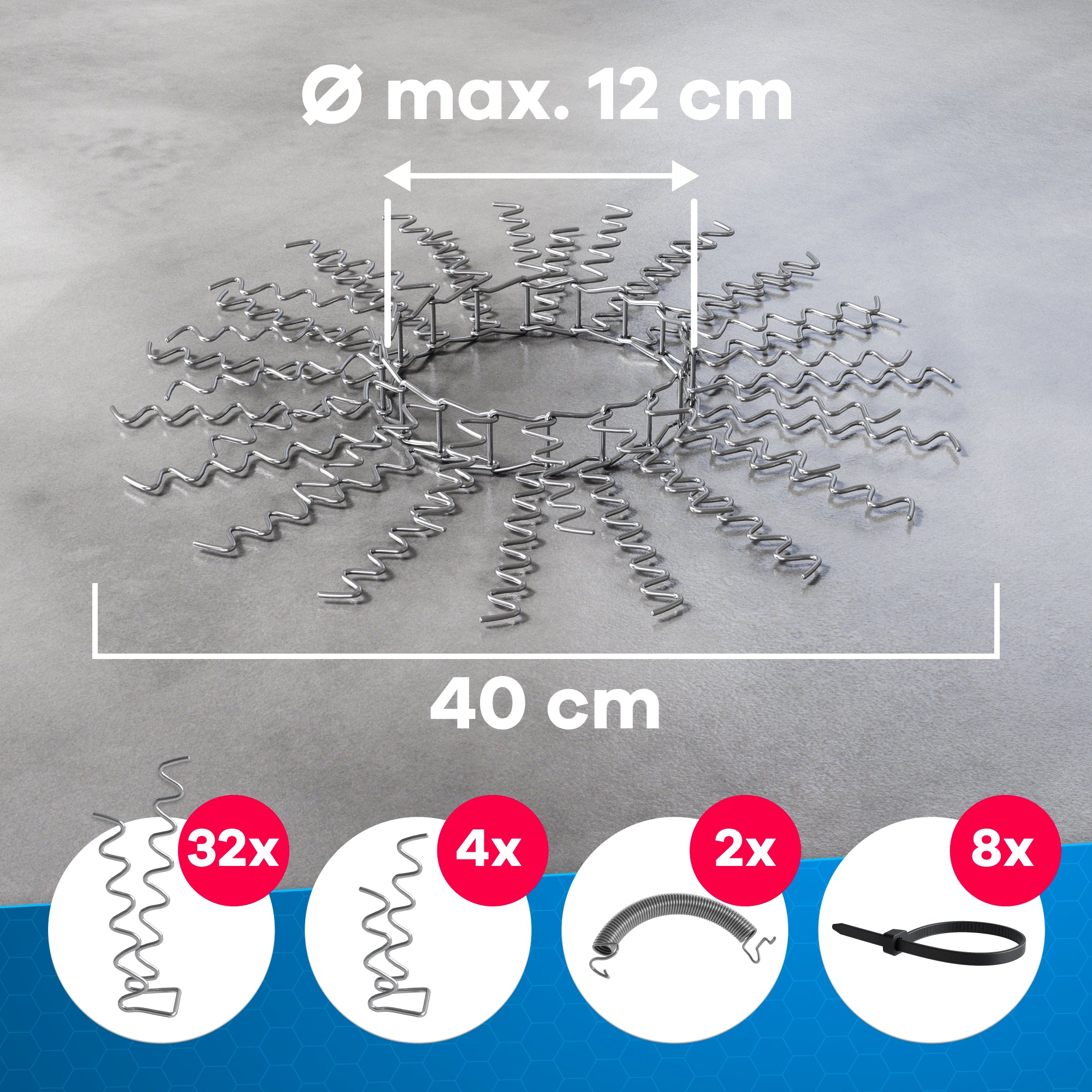 Marderschutz für Fallrohre 2er Set bis zu Ø 120mm - Marderabwehr Spikes