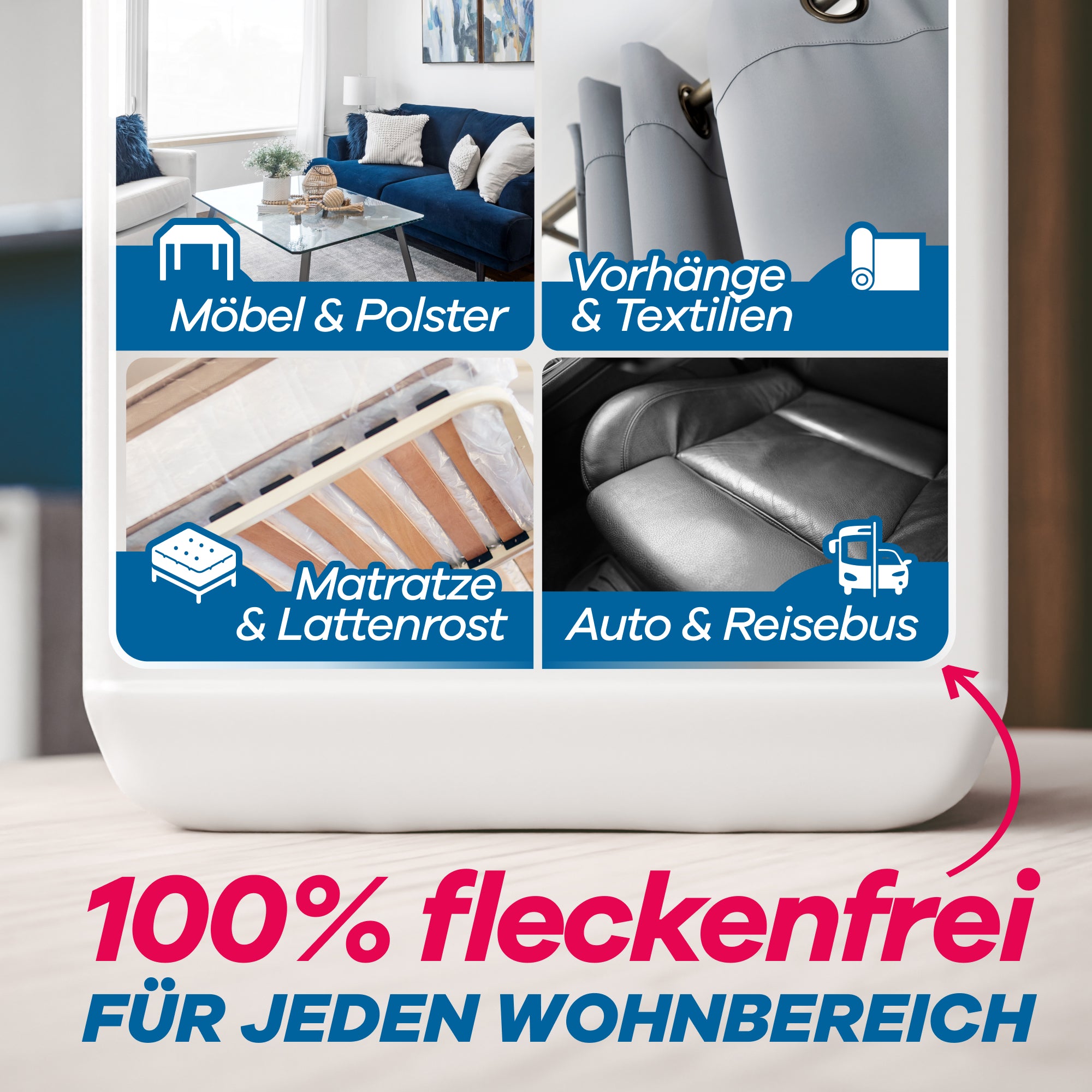 Spray ist fleckenfrei für jeden Wohnbereich