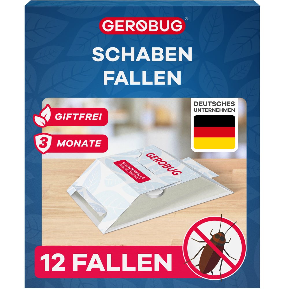 GEROBUG Schabenfallen, giftfrei und effektiv für 3 Monate, 12 Stück. Ideal zur Bekämpfung von Schaben und Kakerlaken