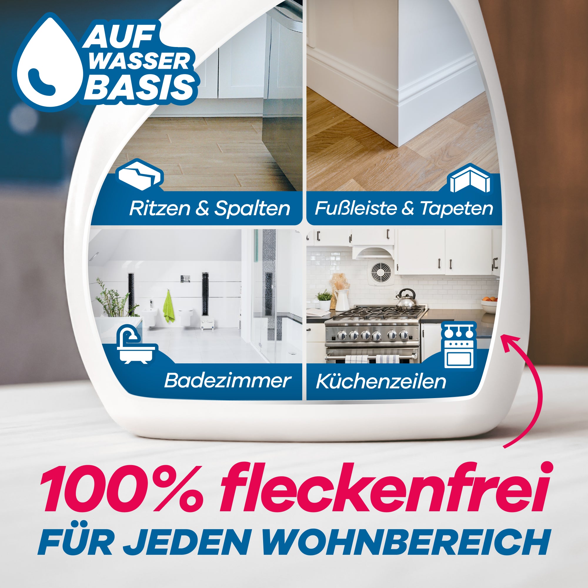 Spray ist fleckenfrei für jeden Wohnbereich