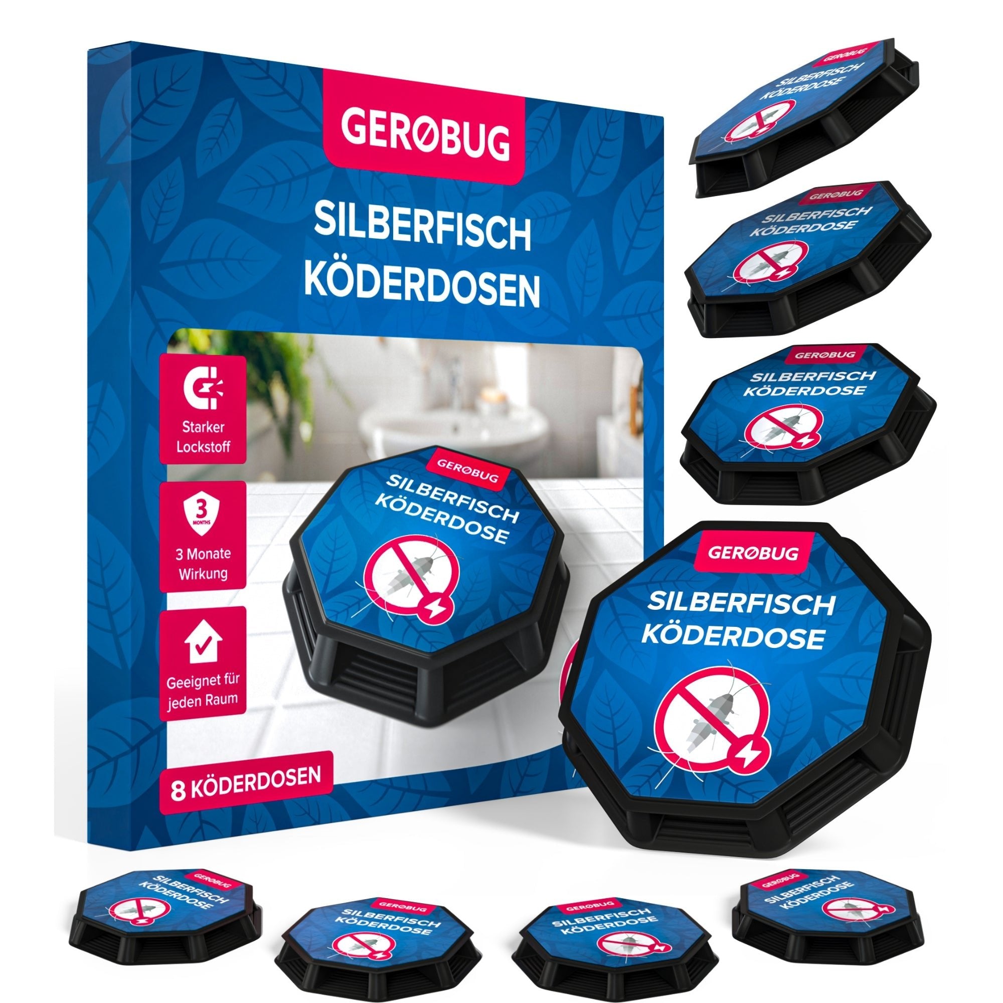 Gerobug Silberfisch-Köderdose (8 dosen) - Silberfische bekämpfen war nie einfacher