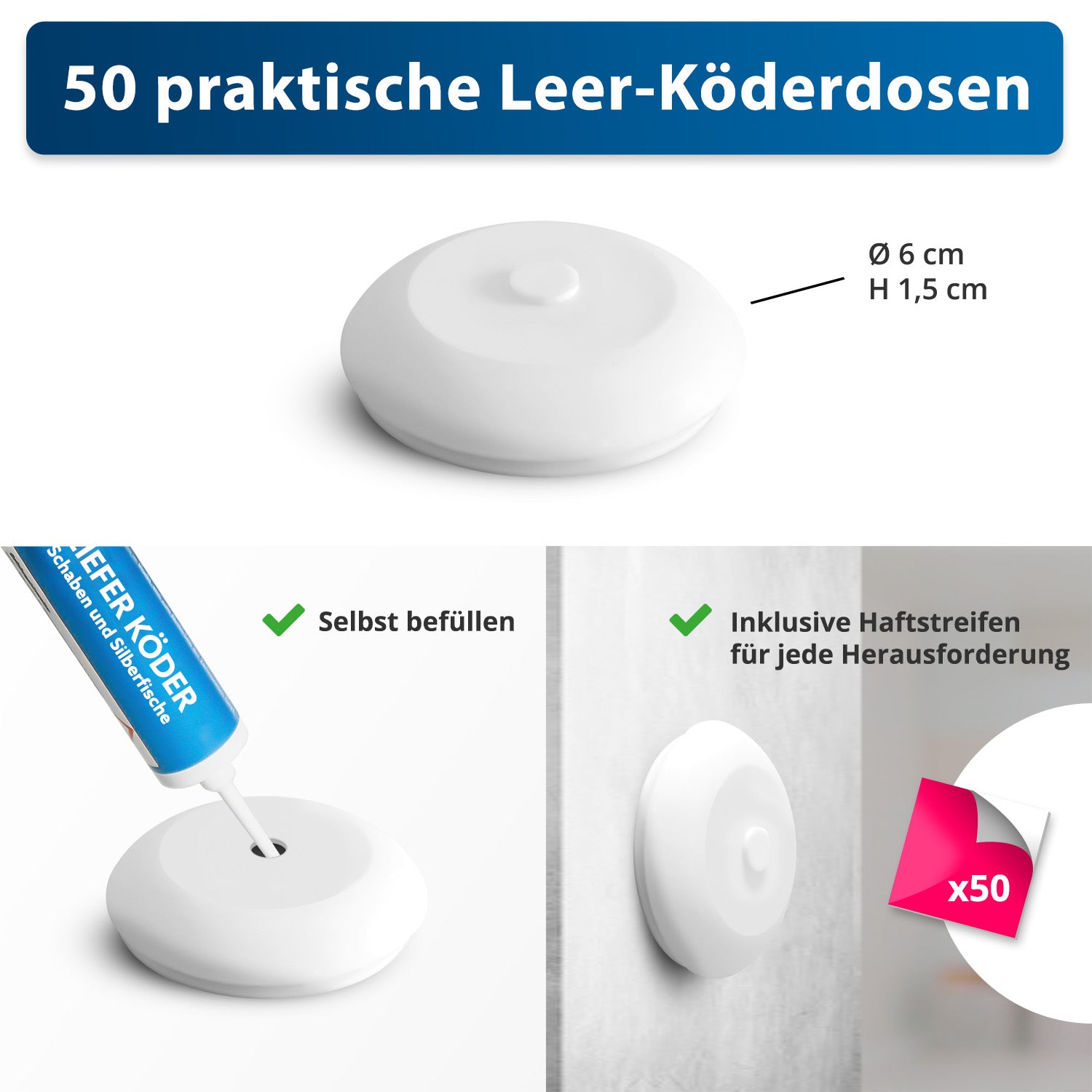 Ungeziefer Leerköderdosen zur Selbstbefüllung