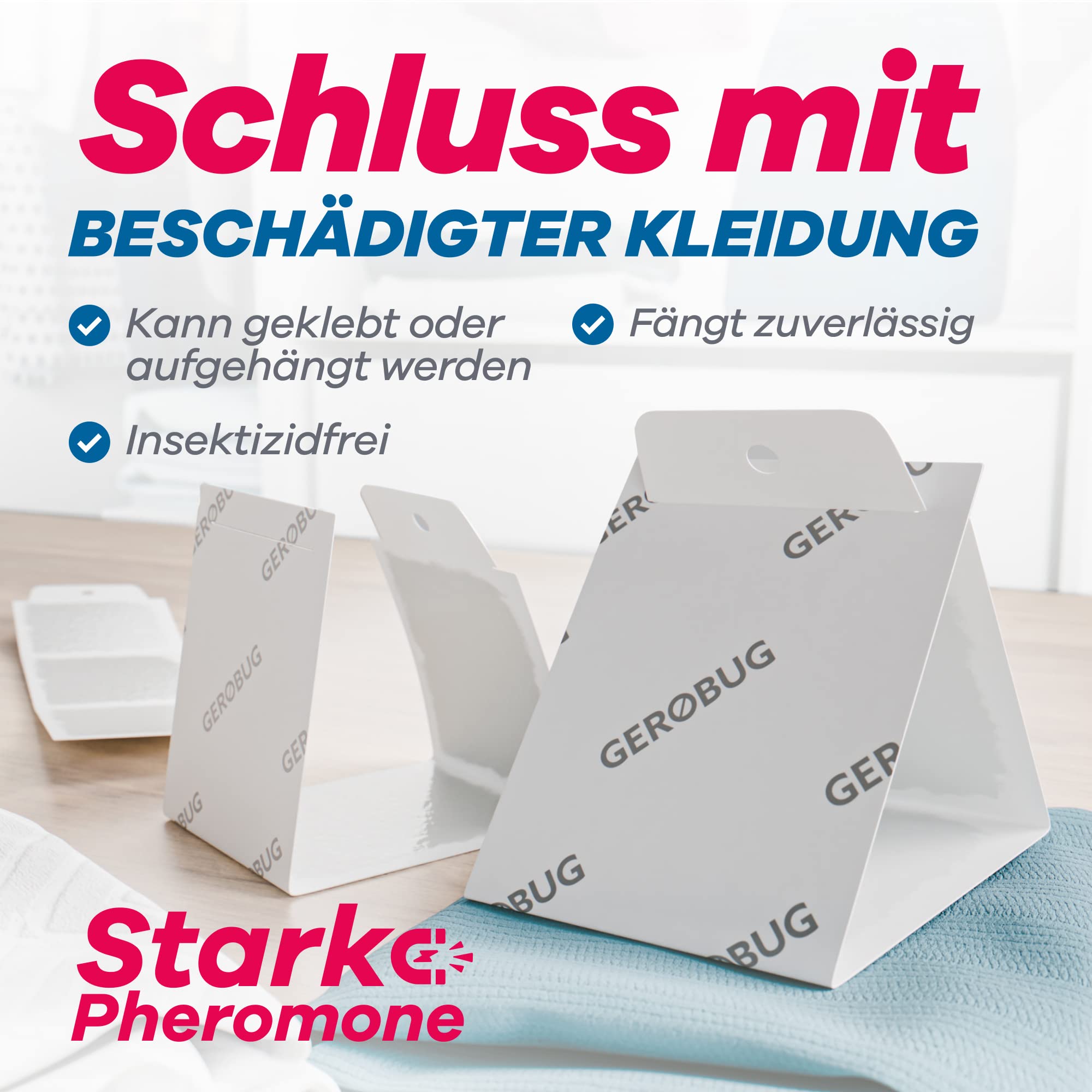 Gerobug Kleidermottenfalle: Insektenfrei und mit starken Pheromonen für zuverlässigen Schutz vor beschädigter Kleidung