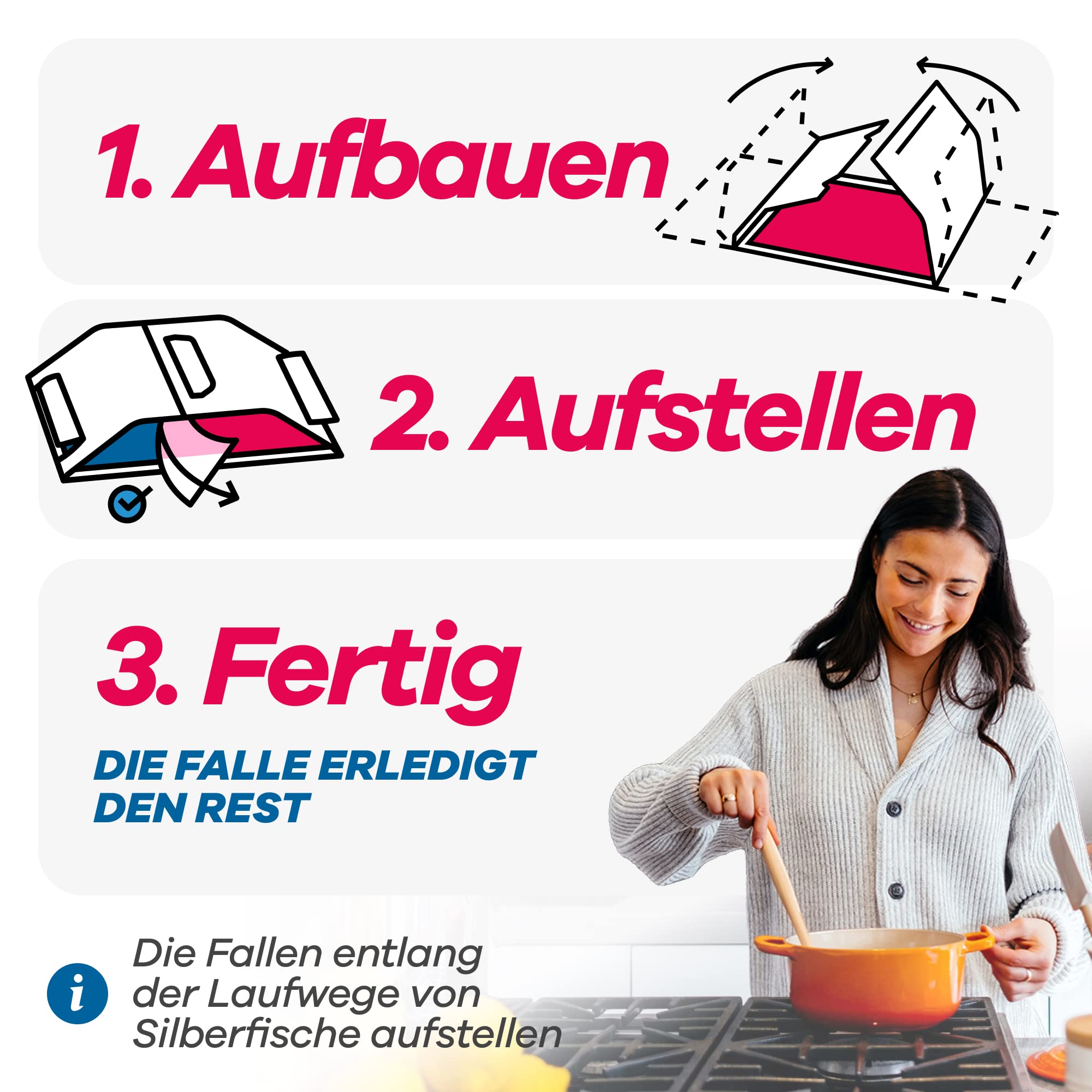 Schritt-für-Schritt-Anleitung zur Aufstellung einer Silberfischfalle: Aufbauen, aufstellen, fertig