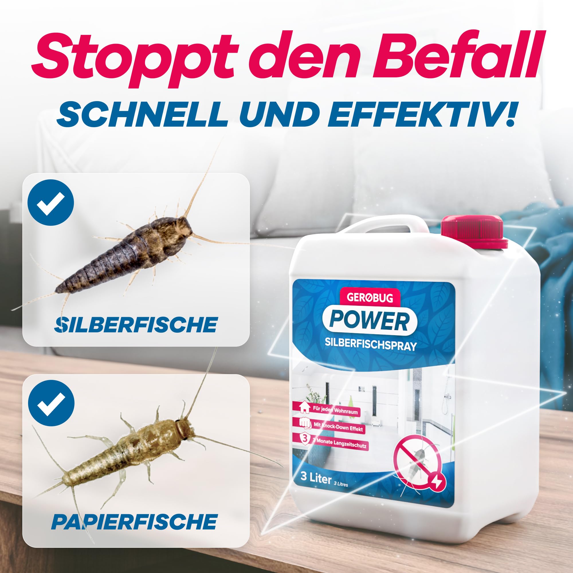Silberfisch Spray 3L - Papierfische & Silberfische effektiv bekämpfen