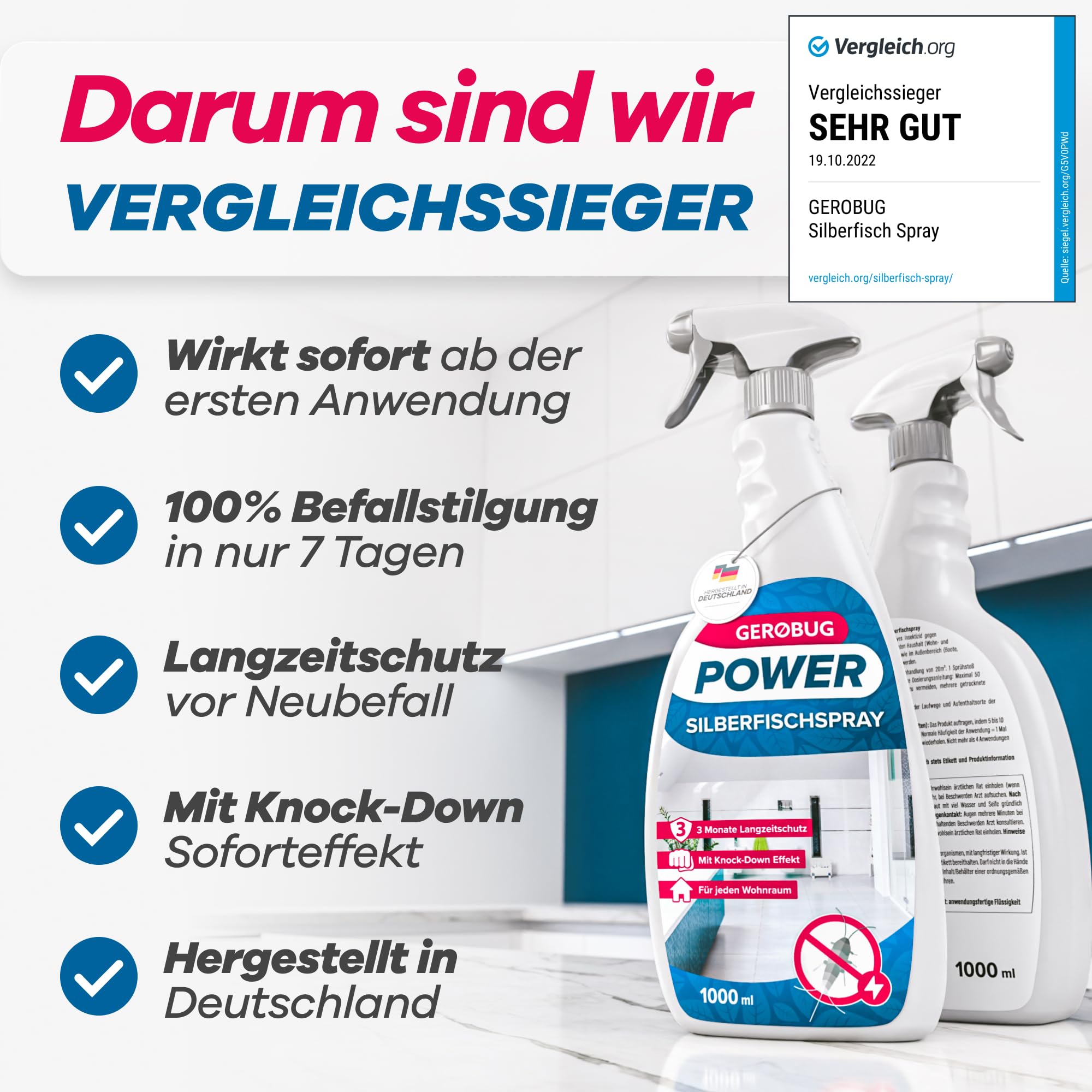 GEROBUG Power Silberfischspray (1000ml)