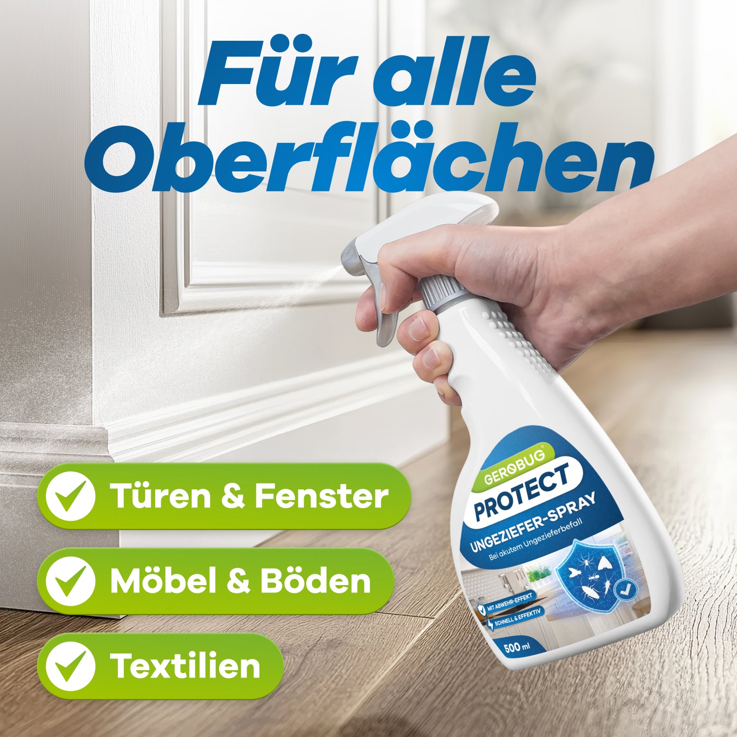 Ungeziefer Spray wird gesprüht