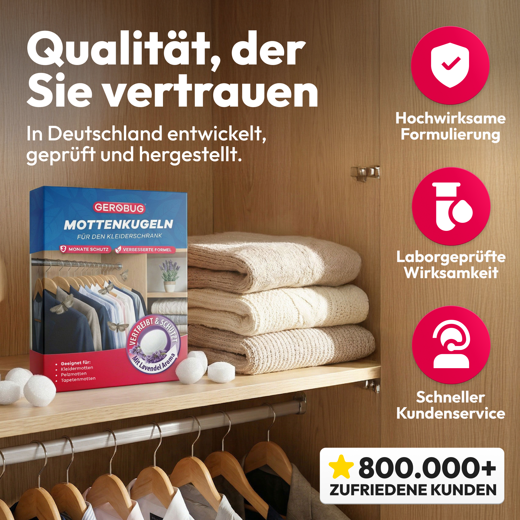 Mottenkugeln für Kleiderschränke x 16 Stk.