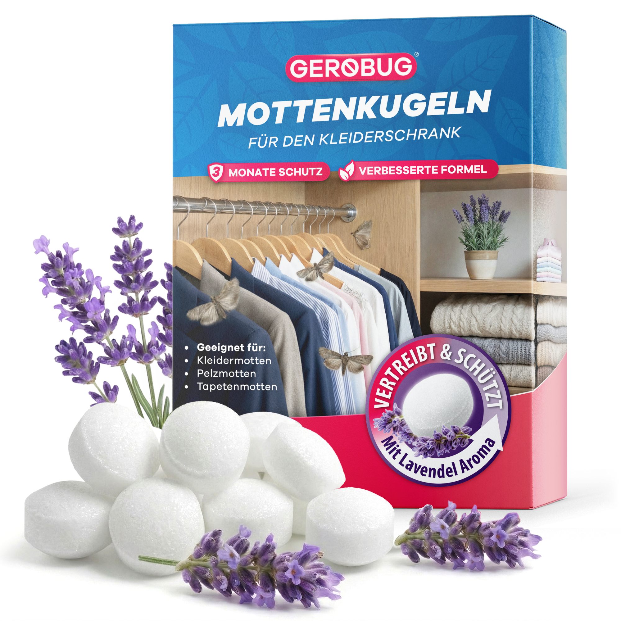 Mottenkugeln für Kleiderschränke x 16 Stk.