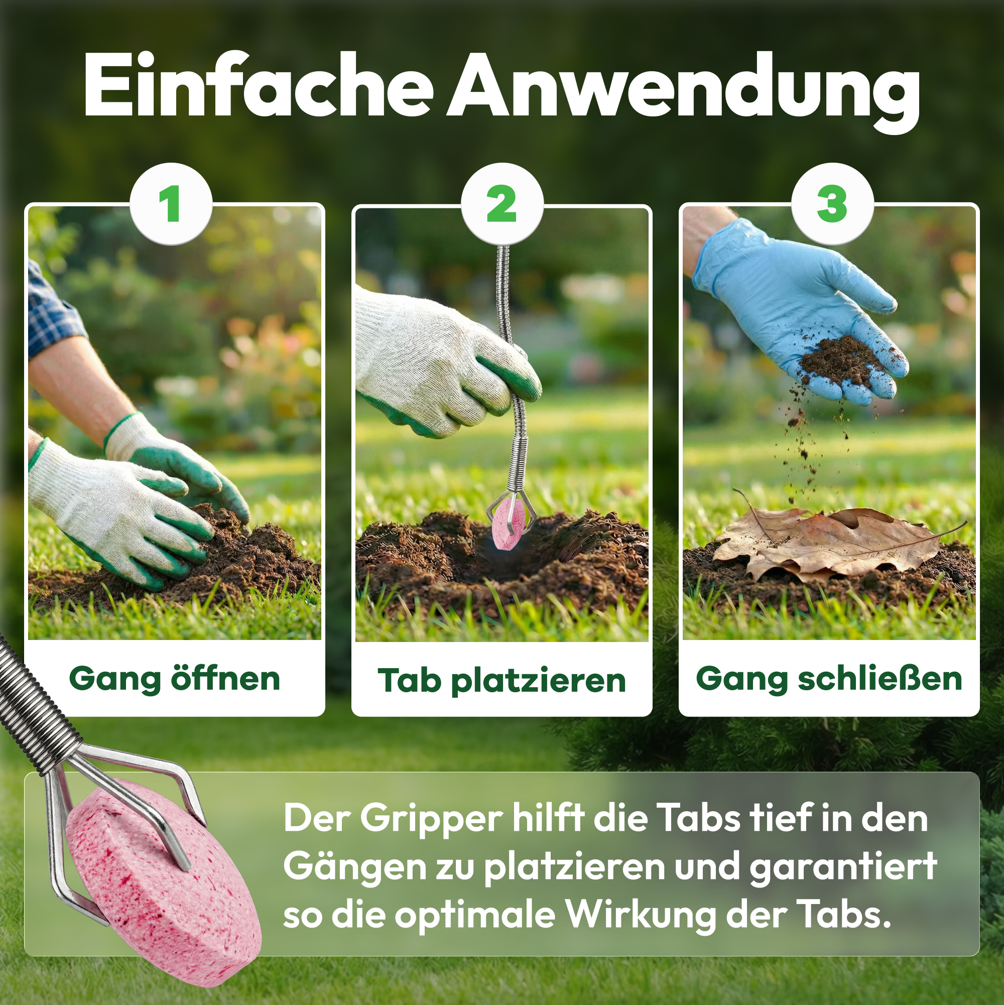 Greifzange für Maulwurf Stopper Tabs