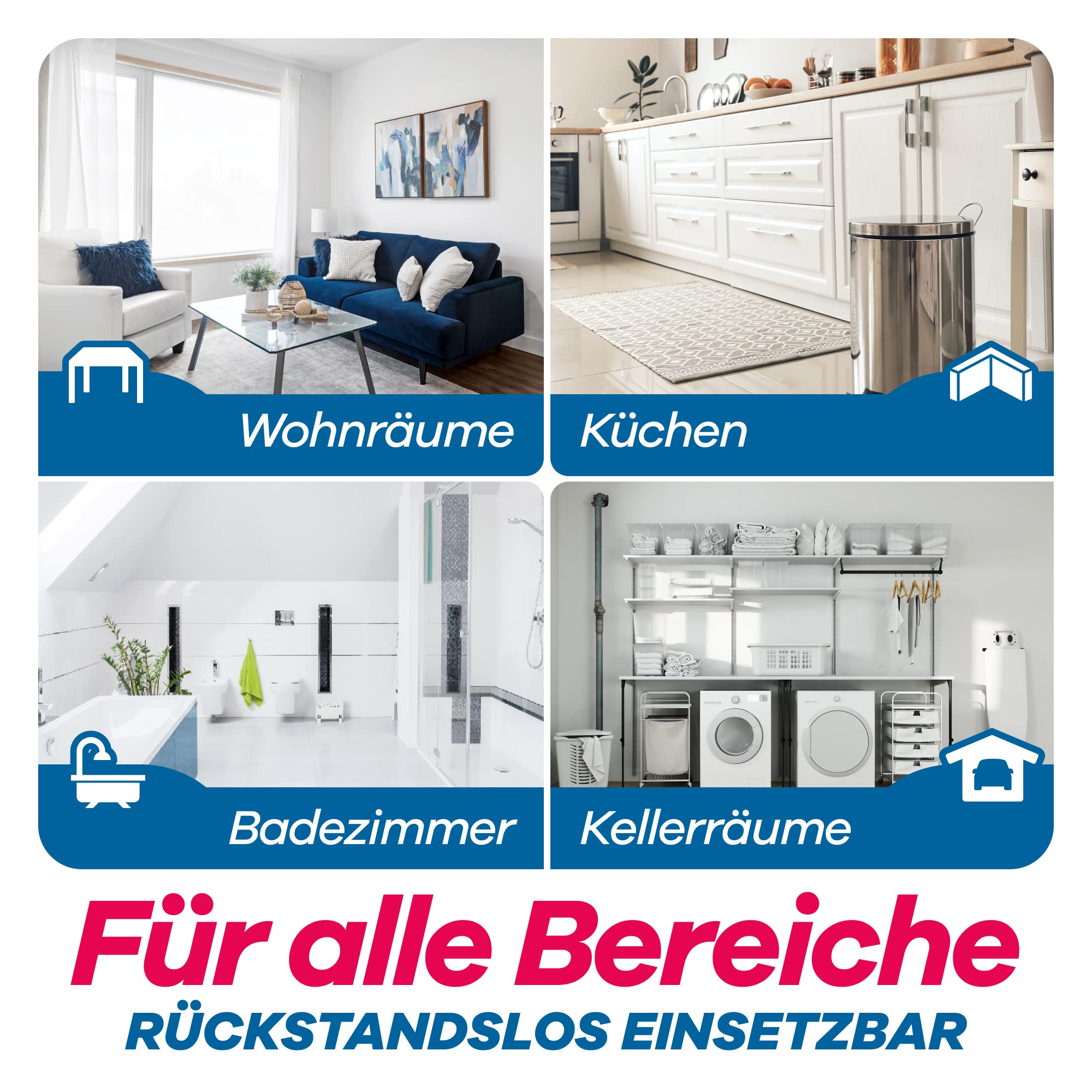 Einsatzbereiche Schaben Vernebler- Wohnräume, Küchen, Badezimmer, Kellerräume