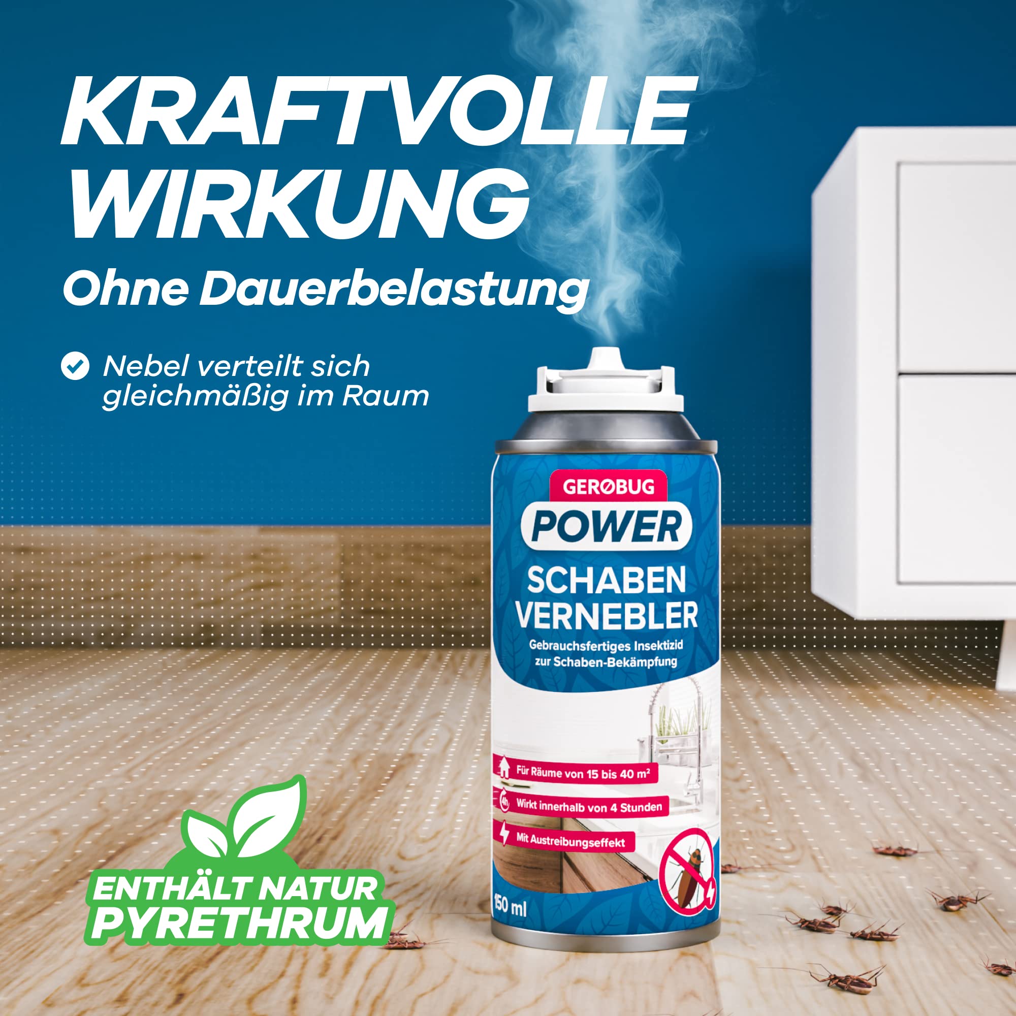 Effektive Schädlingsbekämpfung: Gerobug Vernebler verteilt sich gleichmäßig und wirkt schnell gegen Schaben